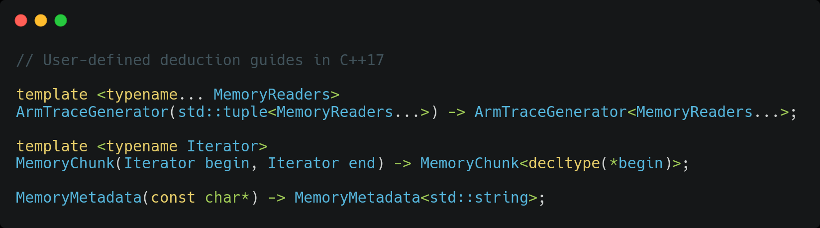 User-Defined Deduction Guides for Class Templates in C++