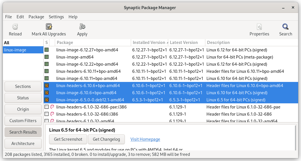 packages marked for removal
